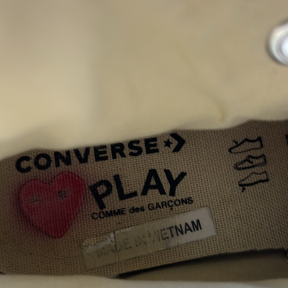 COMME DES GARCONS PLAY x Converse Unisex Chuck Taylor High Top Sneakers gray w6 - Picture 12 of 15